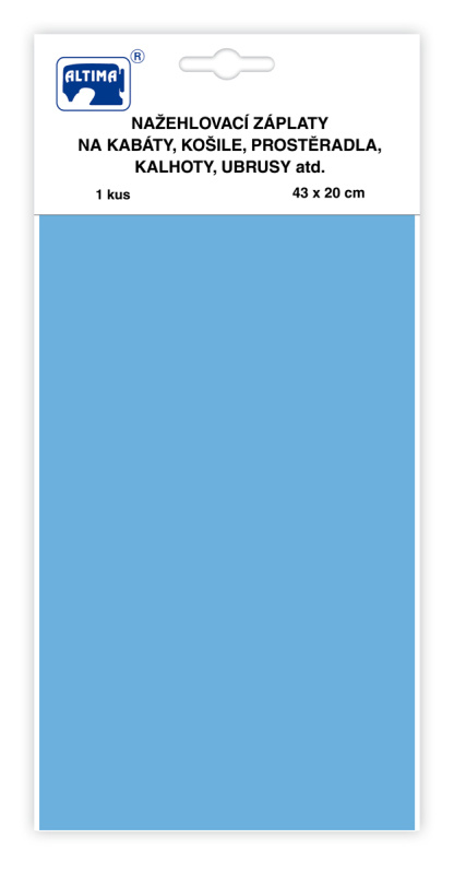 Nažehľovacie záplaty jednofarebné veľké - svetlo modrá - visačka